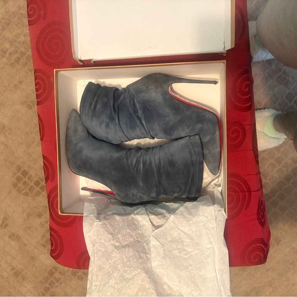 Christian Louboutin Suede Slouch Boots
